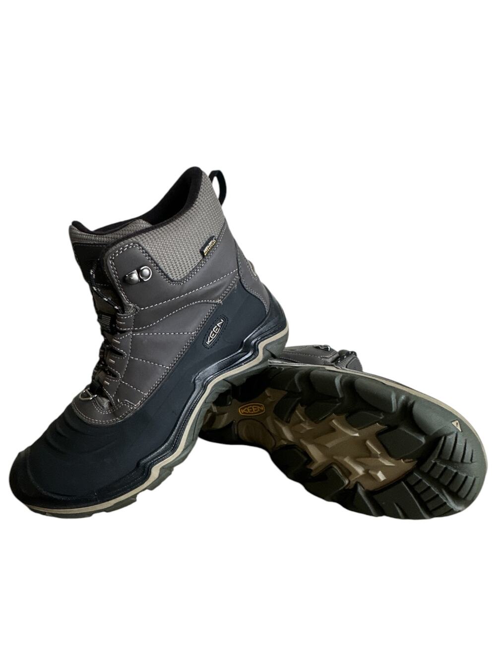 KEEN Durand Polar Shell Waterproof Winter Snow Boots Gray Mens Size 12 -25F